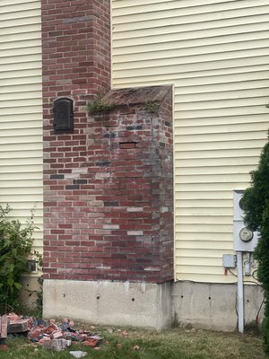 chimney Repair - we removed all the old lose bricks from the chimney. then we put new bricks and sealed all the area chimney Repair - we removed all the old lose bricks from the chimney. then we put new bricks and sealed all the area