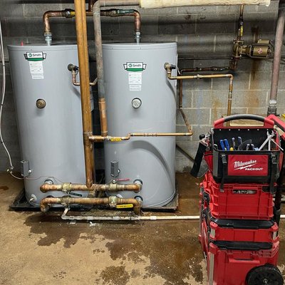2 new 120 gallon storage tanks - We installed 2 new 120 gallon storage tanks. the previous tanks were leaking. 2 new 120 gallon storage tanks - We installed 2 new 120 gallon storage tanks. the previous tanks were leaking.