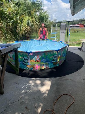 Getting ready for Spring - Fresh paint, special blue vinyl barrier in entrance way, new pools, ready for doggies to play!