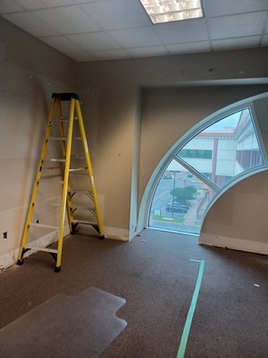 City hall 3rd floor nick Sabans Saban center renovations and painting - This was a pretty fun project all all interior door were shifted slightly left or right there was a ton of patch work and Sheetrock repairs to go along with as you can see there was a column add in the hallway area several offices were patched and painted thanks to the city of Tuscaloosa for choosing the professionals at paints on us plus to get the job done City hall 3rd floor nick Sabans Saban center renovations and painting - This was a pretty fun project all all interior door were shifted slightly left or right there was a ton of patch work and Sheetrock repairs to go along with as you can see there was a column add in the hallway area several offices were patched and painted thanks to the city of Tuscaloosa for choosing the professionals at paints on us plus to get the job done