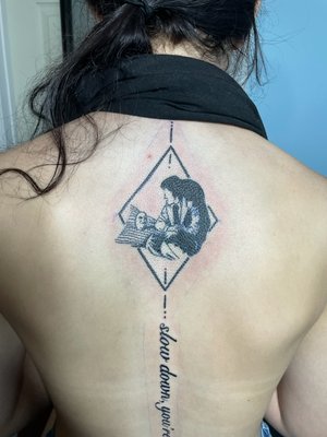 Tattoos by Madelynn - Madelynn started tattooing in 2021 in Gainesville. She graduated from Southern Illinois University with a Bachelor's in Art and Design in 2020. She joined our team in September of 2023. Madelynn is a black and gray specialist whose artwork varies in style from realism to dark surrealism. Madelynn can bring your favorite portrait to life or create a black and gray custom piece of your dreams. Her fineline, delicate tattoos are done with precision. Tattoos by Madelynn - Madelynn started tattooing in 2021 in Gainesville. She graduated from Southern Illinois University with a Bachelor's in Art and Design in 2020. She joined our team in September of 2023. Madelynn is a black and gray specialist whose artwork varies in style from realism to dark surrealism. Madelynn can bring your favorite portrait to life or create a black and gray custom piece of your dreams. Her fineline, delicate tattoos are done with precision.