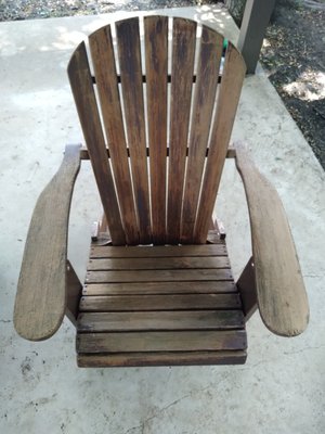 Outdoor chair restoration - These chairs the clients loved and they didn't want to spend the high costs of replacing them. We stripped two of them down and refinished with a custom color.