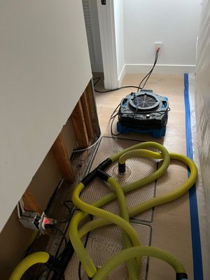 Hardwood Floors Rescue - This high-end Santa Monica home suffered a water loss from a bathtub overflow as they forgot the water on.  at the request of our clients. Using state of the art technologies and modern drying techniques we were able to successfully dry out and salvage these premium grade affected hardwood floors.