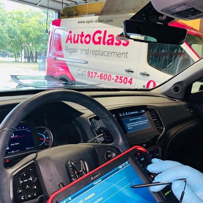 Windshield Recalibration - If your vehicle is fitted with an ADAS system (Advanced Driving Assistance System) you will have a camera fitted to the inside of the windshield. This camera is forward-facing and looks at the dotted lines on the highway as well as vehicles in close proximity.
The camera is attached to a bracket that is fitted to the inside of the windshield and should that bracket be just 1 degree out that would equate to almost 20 feet on the highway.
If that were to occur, then that potentially could steer your car into oncoming traffic or even steer your vehicle off the highway.
Here at Optic-Kleer our franchisees are all trained and certified in re-calibration and use the latest technologies to ensure your vehicle is brought back to the manufacturer required safety standard and you and your family are driving a safe and fully operational vehicle. Windshield Recalibration - If your vehicle is fitted with an ADAS system (Advanced Driving Assistance System) you will have a camera fitted to the inside of the windshield. This camera is forward-facing and looks at the dotted lines on the highway as well as vehicles in close proximity.
The camera is attached to a bracket that is fitted to the inside of the windshield and should that bracket be just 1 degree out that would equate to almost 20 feet on the highway.
If that were to occur, then that potentially could steer your car into oncoming traffic or even steer your vehicle off the highway.
Here at Optic-Kleer our franchisees are all trained and certified in re-calibration and use the latest technologies to ensure your vehicle is brought back to the manufacturer required safety standard and you and your family are driving a safe and fully operational vehicle.