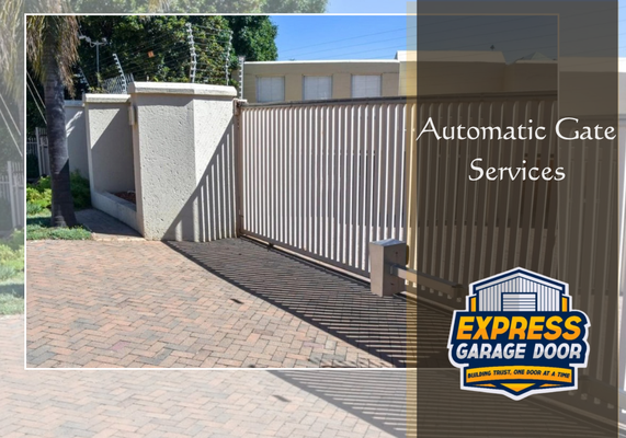 Automatic Gate Services - Automatic Gate ServicesAt Express Garage & Gate Services in Orange County, CA, we specialize in professional automatic gate solutions for both residential and commercial properties. From new operator installations to comprehensive repairs and routine maintenance, our fully licensed and insured team delivers seamless access control tailored to your security and convenience needs.
Our Automatic Gate Expertise
We install and service all major gate types—sliding, swing, and overhead—paired with top-brand motors, remotes, keypads, and safety sensors. Whether you need a brand-new automatic gate opener or troubleshooting on an existing system, our technicians arrive equipped with precision tools and genuine replacement parts.
Why Choose Us?
Same-Day Response: Rapid dispatch across Orange County to minimize downtime.
Transparent Pricing: Upfront, all-inclusive quotes with no hidden fees.
Safety & Compliance: Every service includes a complimentary inspection of safety edges, photo-eyes, and emergency release mechanisms.
Skilled Technicians: Decades of combined experience handling residential driveways, commercial entrances, and high-security access controls.
Enhance your property’s curb appeal and security—contact us today for a free estimate on automatic gate installation, repair, or upgrade! Automatic Gate Services - Automatic Gate ServicesAt Express Garage & Gate Services in Orange County, CA, we specialize in professional automatic gate solutions for both residential and commercial properties. From new operator installations to comprehensive repairs and routine maintenance, our fully licensed and insured team delivers seamless access control tailored to your security and convenience needs.
Our Automatic Gate Expertise
We install and service all major gate types—sliding, swing, and overhead—paired with top-brand motors, remotes, keypads, and safety sensors. Whether you need a brand-new automatic gate opener or troubleshooting on an existing system, our technicians arrive equipped with precision tools and genuine replacement parts.
Why Choose Us?
Same-Day Response: Rapid dispatch across Orange County to minimize downtime.
Transparent Pricing: Upfront, all-inclusive quotes with no hidden fees.
Safety & Compliance: Every service includes a complimentary inspection of safety edges, photo-eyes, and emergency release mechanisms.
Skilled Technicians: Decades of combined experience handling residential driveways, commercial entrances, and high-security access controls.
Enhance your property’s curb appeal and security—contact us today for a free estimate on automatic gate installation, repair, or upgrade!