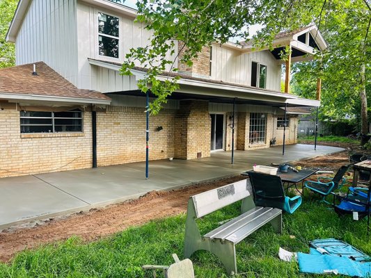 Back patio side to side. - Small patio side to side. We prep and poured in one day complete project. Call us for we can have your project completed! We have experience and thrive for our customer satisfaction! Back patio side to side. - Small patio side to side. We prep and poured in one day complete project. Call us for we can have your project completed! We have experience and thrive for our customer satisfaction!