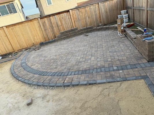 Backyard Construction - This project included Paver, Driveway construction, Retaining Walls, Artificial Turf, Deck Installation and many more.