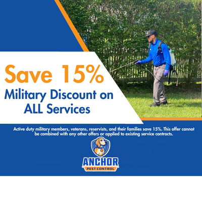 Military Discount – Save 15% on ALL Services! - Active duty military members, veterans, reservists, and their families save 15%. This offer cannot be combined with any other offers or applied to existing service contracts.