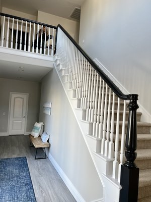 New flooring (2500’) new paint new baseboards new countertops new backsplash - Big job. Completed everything in just under 3.5 weeks. Painting flooring baseboards kitchen countertops and backsplash.