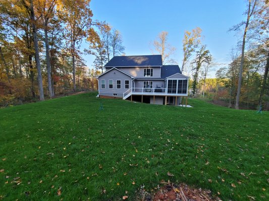 25K+ Square Foot Lawn Creation (Aeration & Seeding) - Our client was looking at a large yard of clay in Fall 2025.
A former group had come out and planted seed, but the sun scorched those seeds… It needed some TLC.
We did it right! Aeration, seeding (quality of seed matters!), compost topsoil spreading (what’s pictured), and some STRONG watering afterwards.
We provided the client a watering schedule and a follow on visit for overseeing the areas that weren’t taking quite right.
The result? A lush lawn. That’s satisfaction!  We provided the client a watering schedule and a follow on visit for over seating the areas that weren’t taking quite right.
We loved this client and were proud to serve a Veteran. 25K+ Square Foot Lawn Creation (Aeration & Seeding) - Our client was looking at a large yard of clay in Fall 2025.
A former group had come out and planted seed, but the sun scorched those seeds… It needed some TLC.
We did it right! Aeration, seeding (quality of seed matters!), compost topsoil spreading (what’s pictured), and some STRONG watering afterwards.
We provided the client a watering schedule and a follow on visit for overseeing the areas that weren’t taking quite right.
The result? A lush lawn. That’s satisfaction!  We provided the client a watering schedule and a follow on visit for over seating the areas that weren’t taking quite right.
We loved this client and were proud to serve a Veteran.