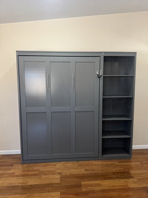 Murphy bed assembly - Assembled and installed a Murphy bed with storage cabinets and shelving units. The project included full assembly, alignment, adjustments, and final setup to ensure smooth and safe operation. The customer was very happy with the final result. Murphy bed assembly - Assembled and installed a Murphy bed with storage cabinets and shelving units. The project included full assembly, alignment, adjustments, and final setup to ensure smooth and safe operation. The customer was very happy with the final result.