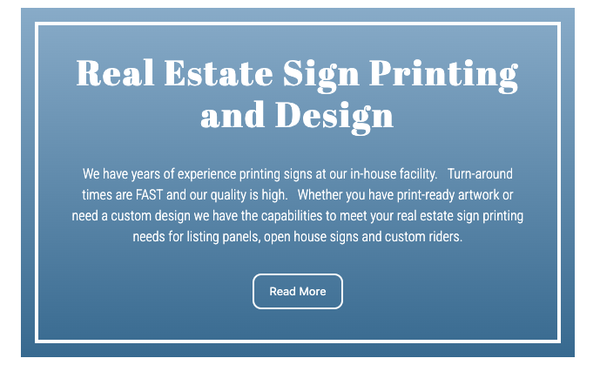 Real Estate Sign Printing and Design - Able to customize your signs! give us a call!!