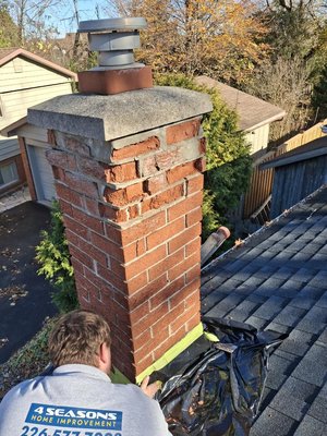 Chimney & Retaining Wall - Client’s home was in need of repair for his chimney and retaining wall Chimney & Retaining Wall - Client’s home was in need of repair for his chimney and retaining wall