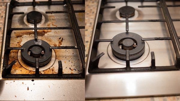 What we can and can't clean! - We specialize in Move In Move Out Cleaning,  Routine Cleaning, Deep Cleaning & Disinfection.

We do not clean the outside of windows, we refer windows out to a company that specializes in windows.
I have a carousel of what we can and can't clean. Below you will see some photos of water damage, hard water deposits, and things that can't be cleaned, need restoration, or are in desperate need of paint. Also, please bare in mind that prepping your house for painting can be expensive although it is usually included in the overall cost of professional painting. Please see the pictures so you can understand what a professional cleaning company can and can't do. Thank you