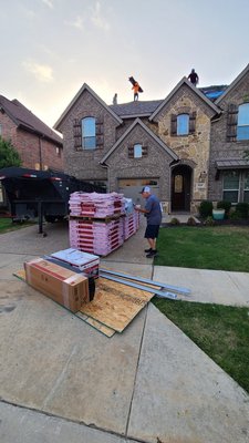 Roofing Project - This is a typical hail damaged re-roof.  This project took us a total of 1 day to complete.  Sometimes in Summer, it gets too hot and we have to put down our hammers around noon. This one we finished about 4pm.