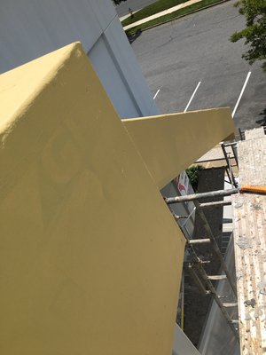 Rockville printing stucco renovation - We have done a small job, but complicated by the height and shape of the building, Many thanks to our client for the trust placed in us