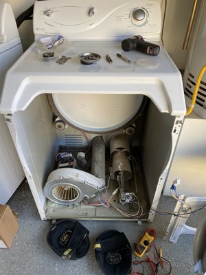 Dryer Maytag repair - Dryer was running without heat.
Fuse, thermostats and gas igniter was working properly.Founded original problem with door switch.Replaced part and fixed the issue with no heat. Dryer Maytag repair - Dryer was running without heat.
Fuse, thermostats and gas igniter was working properly.Founded original problem with door switch.Replaced part and fixed the issue with no heat.