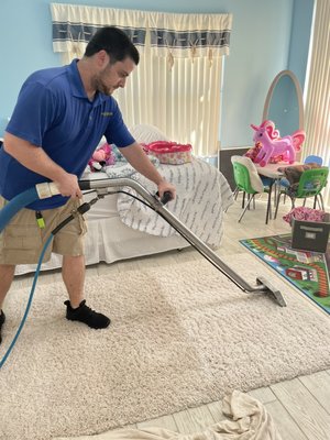 On site area rug cleaning is our specialty! - We clean all types of area rugs. We offer in place cleaning (we clean the rug where it is or where you want it to dry). Our in process includes pretreating the fibers and scrubbing the rug rug, followed with our steam cleaning and extraction. This process does a deep cleaning and the dry times will vary depending the type of rug and how many times we have to go over it to get good results.
Some rugs are not suitable for in place cleaning such older rugs and finer fabrics etc. In that case we have a facility that we can take your rugs. There we will preform and thorough inspection and cleaning. We will return your rug when it is ready, normally 1-2 weeks depending the work load. On site area rug cleaning is our specialty! - We clean all types of area rugs. We offer in place cleaning (we clean the rug where it is or where you want it to dry). Our in process includes pretreating the fibers and scrubbing the rug rug, followed with our steam cleaning and extraction. This process does a deep cleaning and the dry times will vary depending the type of rug and how many times we have to go over it to get good results.
Some rugs are not suitable for in place cleaning such older rugs and finer fabrics etc. In that case we have a facility that we can take your rugs. There we will preform and thorough inspection and cleaning. We will return your rug when it is ready, normally 1-2 weeks depending the work load.