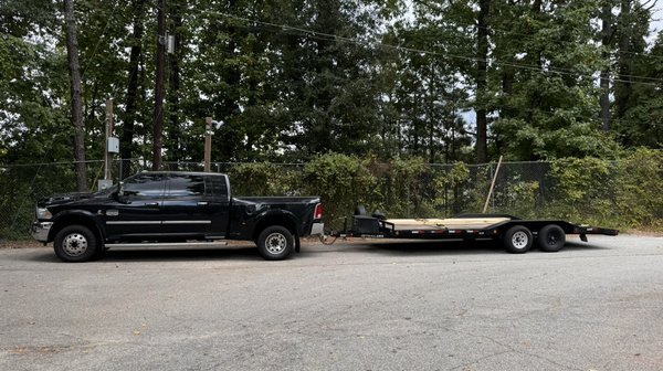 8.5’x20’ Car Hauler - Check out our car hauler in action! From heavy-duty trucks to oversized vehicles, our car hauler is built to handle it all. Equipped with a 12,000 lb winch, drive-over fenders, ramps, and heavy-duty straps, it’s perfect for secure and reliable hauling. Affordable, flexible, and ready for your next job! 8.5’x20’ Car Hauler - Check out our car hauler in action! From heavy-duty trucks to oversized vehicles, our car hauler is built to handle it all. Equipped with a 12,000 lb winch, drive-over fenders, ramps, and heavy-duty straps, it’s perfect for secure and reliable hauling. Affordable, flexible, and ready for your next job!
