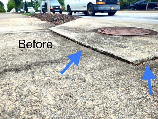 Downtown Sidewalk Repair - Before: You may have noticed that sidewalks sometimes sink where they meet a storm drain inlet, creating a dangerous trip hazard. ⚠️
After: The City of Alpharetta, GA hired us to raise their public sidewalks back into place, effectively eliminating the trip hazard! Downtown Sidewalk Repair - Before: You may have noticed that sidewalks sometimes sink where they meet a storm drain inlet, creating a dangerous trip hazard. ⚠️
After: The City of Alpharetta, GA hired us to raise their public sidewalks back into place, effectively eliminating the trip hazard!