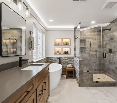 Bathroom Remodeling - What Can We Do for Your Bathroom
Time to update your bathroom with our in-house remodeling? Here at Aspen Florida we are experts in floor-to-ceiling, start-to-finish bathroom remodeling. So no matter if you’re in the market for a sink or vanity installation, new tile, or a complete remodeling overhaul, we can guarantee full satisfaction. We provide bathroom remodeling services to most parts of Santa Rosa and Escambia County. Call us today at 850.382.9548 for a free, no-obligation consultation for bathroom remodeling and view a showcase of previous bathroom work we’ve done.

Bathrooms are a pretty important household fixture and you probably spend a good amount of time in there getting ready in the morning, showering, and reading on the toilet. With Aspen Florida, LLC we understand the importance of feeling comfortable in your bathroom space, so we pride ourselves on top-notch renovation and remodeling services. After discussing your needs and agreement, our team of professionals will get to work immediately to update your home. From start to finish, we work with you every step of the way to guarantee timeliness and full satisfaction.