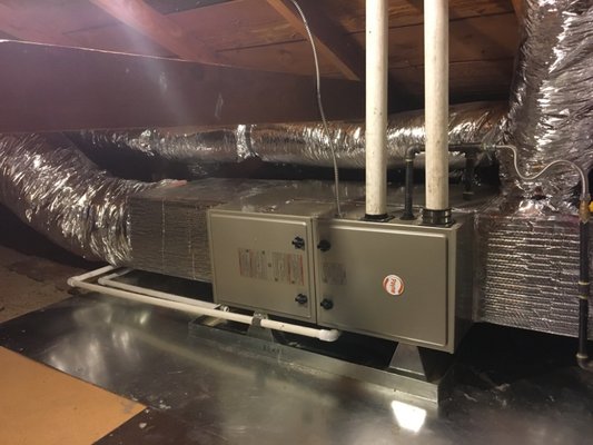 Most Recent Central Furnace Installations! - This was a new installation in the attic. the house had no central furnace , it only had a wall heater. Added a central furnace and new duct installation.
