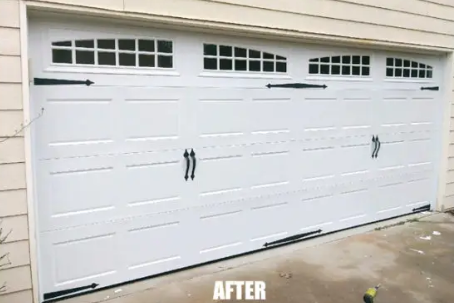 Replacing a Severely Damaged Garage Door - We replaced a customer's extremely damaged garage door with a brand new door of the same carriage style model. Dawsonville, GA. Replacing a Severely Damaged Garage Door - We replaced a customer's extremely damaged garage door with a brand new door of the same carriage style model. Dawsonville, GA.