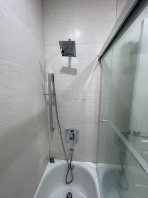 Replacement of broken shower valve - This customer had a shower valve that was not functioning correctly and they opted to update the look of the shower. Our team installed a new shower valve and new trim without having to destroy the tile. After everything was done they were ecstatic with their new fixtures and the fresh look of the shower. Replacement of broken shower valve - This customer had a shower valve that was not functioning correctly and they opted to update the look of the shower. Our team installed a new shower valve and new trim without having to destroy the tile. After everything was done they were ecstatic with their new fixtures and the fresh look of the shower.
