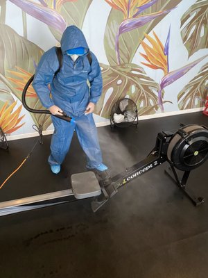 Surfcore Gym Complete Disinfection - Surfcore gym provides LA with an exciting surfing geared workout and they contracted CROSSCLEAN to provide a complete disinfection service. We provided our standard multi-step disinfection including High Touch Point, Electrostatic, and UVC Light disinfection. Surfcore Gym Complete Disinfection - Surfcore gym provides LA with an exciting surfing geared workout and they contracted CROSSCLEAN to provide a complete disinfection service. We provided our standard multi-step disinfection including High Touch Point, Electrostatic, and UVC Light disinfection.