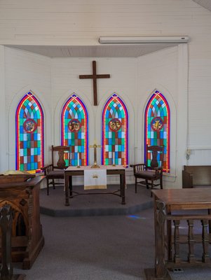 Church Stained Glass Lights - This was a really nice one, customer needed stained glass lit up in a church, I think it turned out great!