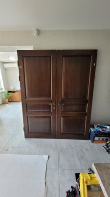 Double Door Installation - One of my best skills is installation and repair of doors, this project was a custom job. It required me to cut the lock with a specific jig