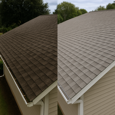 Roof Cleaning - At Ha‘aheo Pressure Washing, we provide professional roof cleaning that safely removes dirt, moss, algae, and mildew without damaging your roof. Our soft wash technique restores your roof’s natural color, extends its lifespan, and boosts your home’s curb appeal keeping your property clean, protected, and beautiful.