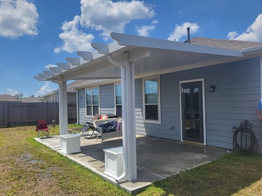 Insulated Patio Cover - Cool your patio and home!  These insulated aluminum covers are the best and will protect your patio furnature, deck and help keep your home cool.
