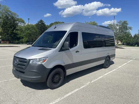 2024 Mercedes Sprinter Van 14 passenger - Need to get a large group of family, work colleagues, students, athletes, church goers somewhere in comfort and safety.  Try our Mercedes Sprinter vans, with full standing room and easy load step.  Also the van with the most luggage space!
