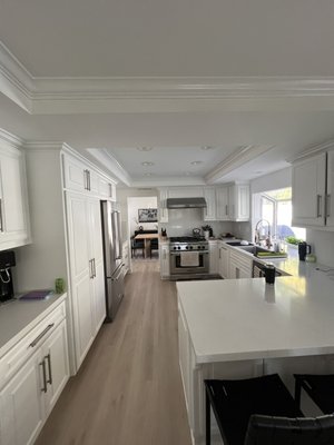 Interior Kitchen Repaint Project - Yorba Linda. Painting of Laquer Cabinets with Hardware install Interior Kitchen Repaint Project - Yorba Linda. Painting of Laquer Cabinets with Hardware install
