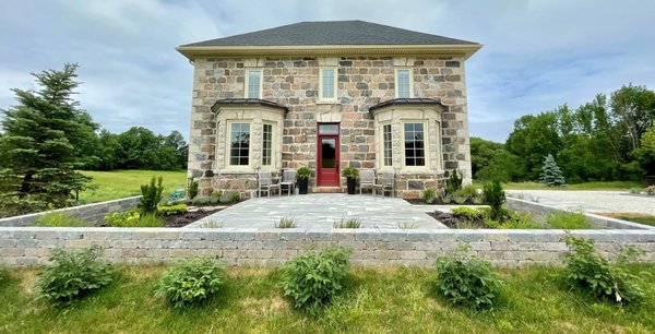 Annan Farmhouse: Paver and Feature Wall Installation with Plantings - Annan Farmhouse: Paver and Feature Wall Installation with Plantings Annan Farmhouse: Paver and Feature Wall Installation with Plantings - Annan Farmhouse: Paver and Feature Wall Installation with Plantings