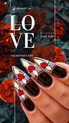 ♥️Valentines @kitchennailbar - ♥️ we speak the language of love! 💅 ✨

Gift a loved one (or yourself) a blissful journey this Valentine’s Day at Kitchennailbar! ❤️ 

This season of love, let’s not forget the most important person to cherish: YOU! Treat yourself to a luxurious spa experience that celebrates self-love and beauty. 

Book your Appointment 
www.Kitchennailbar.com

💛 At #Kitchennailbar 🫶 You’re in good Hands #trusttheprocess  

Our 8 Bay_wide locations for your convenience 💅
📍Location #morganhill
🌿 263 Vineyard Town Ctr, Morgan Hill, CA 95037
☎️ (669) 304-5878 
ONLINE BOOKING www.kitchennailbar.com
📍Location #PALOALTO
🌿 540 Emerson St, Palo Alto, CA 94301
☎️ (650) 407-8810 
📍Location #SANTANAROW
🌿 355 Santana Row Unit 1020 San Jose, CA 95128
☎️ (408) 896-3389
📍Location #SanJose
🌿 1088 E BROKAW RD #40, SAN JOSE, CA 95131
☎️ (408) 784-6055
📍Location #DowntownSanJose
🌿 579 COLEMAN AVE, STE 20, SAN JOSE, CA 95110
☎️ (408) 613-2608
📍Location #BlossomHill 
🌿 486 BLOSSOM HILL RD, SAN JOSE, CA 95123
☎️ (408) 784-7690 
📍Location #Sunnyvale
🌿 112 S SUNNYVALE AVE, SUNNYVALE, CA 94086
☎️ (408) 216-9932 
📍Location #MountainView
🌿 1712 Miramonte Ave B, Mountain View, CA 94040
☎️ (650) 336-7481
.
.
.
.
.
.
.
.
#NailArt #NailDesign #NailSalon #Manicure #NailInspo #AcrylicNails #PEDICURE #NailOfTheDay #Gelbuilder #SpaDay #spaday