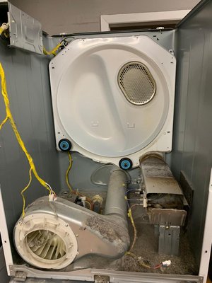 Dryer Repair - Heater Assembly Replacement - The main complaint was the dryer is not heating up. It's a very common problem.
The replacement of the Heater assembly & dryer maintenance has been done.
As you can see from the pics, everything looks new, and the dryer heating up properly.

If you have any problem(s) with your dryer, call us at 613-699-1999
or book an appointment online on our website.