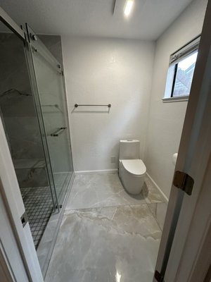 bathroom renovation - This renovation was done in an old bathroom, holes were filled, popcorn was applied, and paint was applied. bathroom renovation - This renovation was done in an old bathroom, holes were filled, popcorn was applied, and paint was applied.