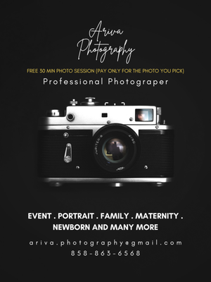 Ariva Photography - At Ariva's Photography Studio, we specialize in capturing life's most cherished moments through the lens of creativity and professionalism. We are dedicated to providing our clients with stunning visual memories that will last a lifetime.
We bring a wealth of experience and artistic vision to every project. Whether you're looking for beautiful maternity photography, captivating portraits, compelling corporate headshots, or vibrant event coverage, we have the expertise to deliver great results. Ariva Photography - At Ariva's Photography Studio, we specialize in capturing life's most cherished moments through the lens of creativity and professionalism. We are dedicated to providing our clients with stunning visual memories that will last a lifetime.
We bring a wealth of experience and artistic vision to every project. Whether you're looking for beautiful maternity photography, captivating portraits, compelling corporate headshots, or vibrant event coverage, we have the expertise to deliver great results.