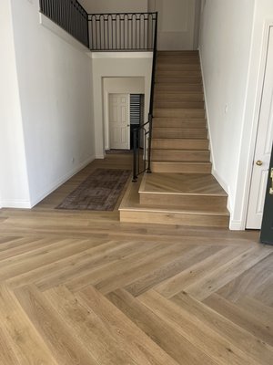 Orange hills home - The remodel at this home was demoing old travertine and replacing it threw the entire house with a beautiful engineered wood in this beautiful home in orange hills …