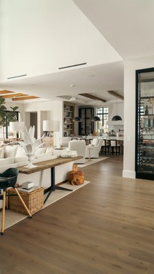 990 Scott - This new construction project, showcased on the cover of Home & Design Magazine, includes over 5,500 sq ft of 5/8'' engineered white oak flooring installed by our team. All hallway areas received a unique custom design.