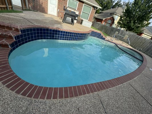 Pool Remodel - We’re excited to share the amazing transformation of this pool remodel. The old plaster has been replaced with a new Pebble Tech finish, giving it a fresh new look. We also installed high-quality ceramic tiles and modern decorative details. Additionally, we applied Deck-O-Seal around the pool for a flawless finish. The transformation is stunning, and the pool is ready to be enjoyed again! Pool Remodel - We’re excited to share the amazing transformation of this pool remodel. The old plaster has been replaced with a new Pebble Tech finish, giving it a fresh new look. We also installed high-quality ceramic tiles and modern decorative details. Additionally, we applied Deck-O-Seal around the pool for a flawless finish. The transformation is stunning, and the pool is ready to be enjoyed again!