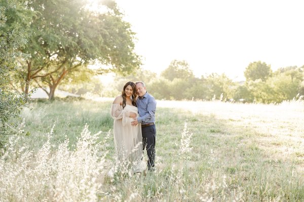 Maternity Session - This maternity session was so pretty. We started our session one hour before sunset and golden hour was so dreamy and warm. My one hour maternity packages include 20 free images with the option to purchase additional images. It's one of my most popular sessions this year. Debbie Stockwell Studio has two maternity dresses that are available in sizes XS-XL. Most of my sessions are at local parks, but I also have a studio session package. The studio sessions are located in the heart of Roseville. These sessions are light and bright, as this room is all white with a light brown wooden floor. It's the perfect setting for those dreamy and more intimate poses. It's been a beautiful season to celebrate new members into the family. Contact me today for availability and details.