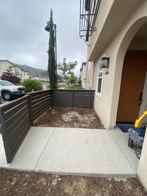 Santee front patio renovation - On this Job we installed artificial turf in one section and in the other section the owner wanted stamped colored concrete,the job turned really nice after we finished Santee front patio renovation - On this Job we installed artificial turf in one section and in the other section the owner wanted stamped colored concrete,the job turned really nice after we finished