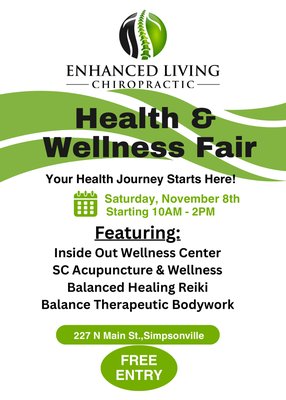 Health & Wellness Fair - We will inviting all those wishing to participate to join us Nov 8th from 10 am to 2pm. We have reiki, massage therapist, holistic e health practitioners for the combined benefit of being able to consult more than one professional at a time. Health & Wellness Fair - We will inviting all those wishing to participate to join us Nov 8th from 10 am to 2pm. We have reiki, massage therapist, holistic e health practitioners for the combined benefit of being able to consult more than one professional at a time.