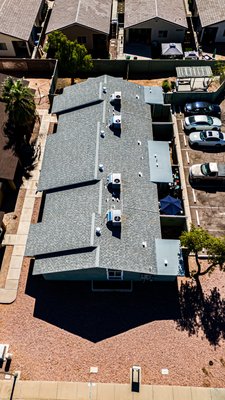 Mesa Multifamily Roof Maintenance & Patio Replacement - Job is complete on this Mesa Multifamily Property! Replaced a whirlybird and replaced some shingles as well as replaced the patio roofs on all three units. We have given some more life to this roof! Mesa Multifamily Roof Maintenance & Patio Replacement - Job is complete on this Mesa Multifamily Property! Replaced a whirlybird and replaced some shingles as well as replaced the patio roofs on all three units. We have given some more life to this roof!