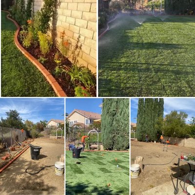 New landscape with brick garden edging - This transformation was made in the city of Porter Ranch to beautify and Provide a pleasant place to pass. We did a complete clean-up removing the existing. We installed irrigation system, made a new planter with red bricks to highlight the area with quality plants and easy to maintain all year round and finally we installed Marathon grass. Satisfied Customer New landscape with brick garden edging - This transformation was made in the city of Porter Ranch to beautify and Provide a pleasant place to pass. We did a complete clean-up removing the existing. We installed irrigation system, made a new planter with red bricks to highlight the area with quality plants and easy to maintain all year round and finally we installed Marathon grass. Satisfied Customer