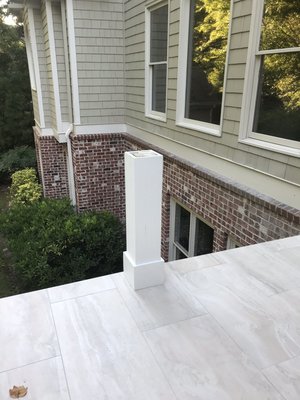 Milton Job (back patio) - This was a simple, yet very detail job. The homeowner wanted a lifetime warranty so we gave her PVC columns. This is a great product and can last a very long time. Highly recommend for any long-term uses in projects. Milton Job (back patio) - This was a simple, yet very detail job. The homeowner wanted a lifetime warranty so we gave her PVC columns. This is a great product and can last a very long time. Highly recommend for any long-term uses in projects.