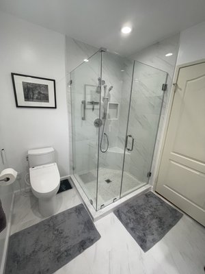 Simple yet functional guest bathroom - Simple bathroom remodel from bare walls to new bathroom and layout